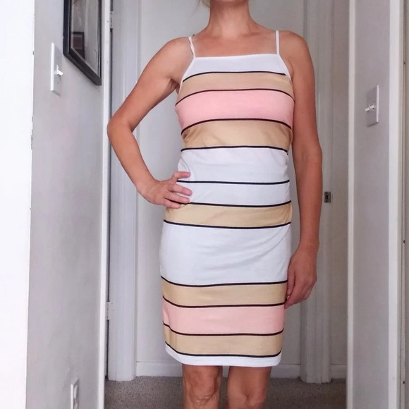 Bodycon midi striped dress - Picture 2 of 4